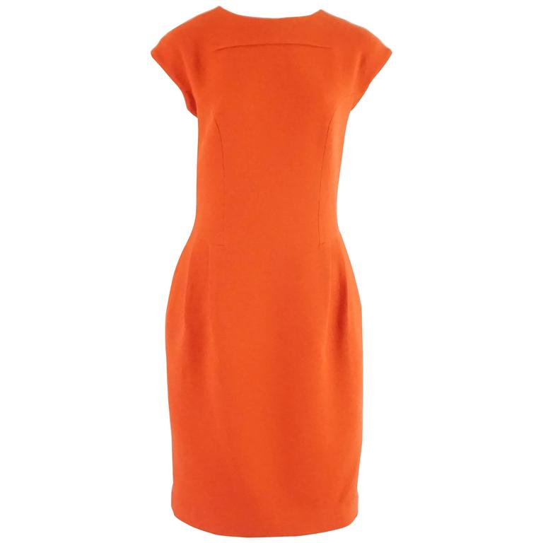 burnt orange sheath dress