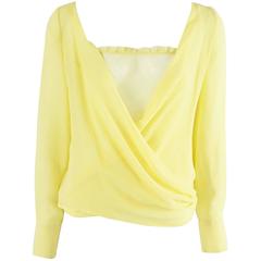 Versace Yellow Silk Blouse with Lace Tank Top - 40 - 1990's 
