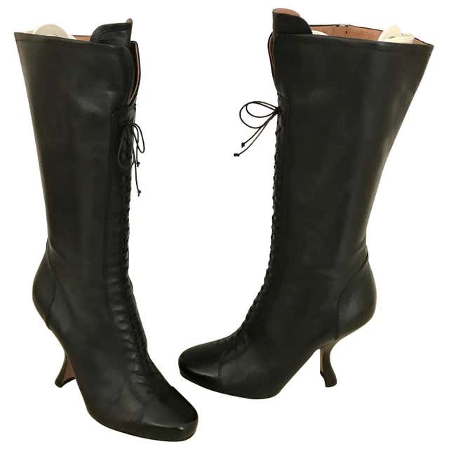 Alaia Black Suede and Mesh Booties For Sale at 1stDibs