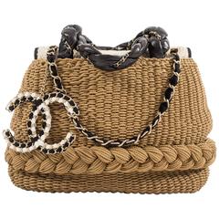 Chanel Spring-Summer 2010 woven straw 'Coco Country' top handle basket bag 1