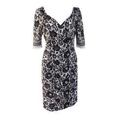 Dolce & Gabbana Black White Lace Print Dress 44 uk 12  