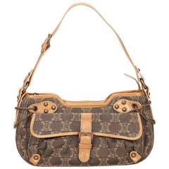 Celine Brown Macadam Denim Shoulder Bag 7