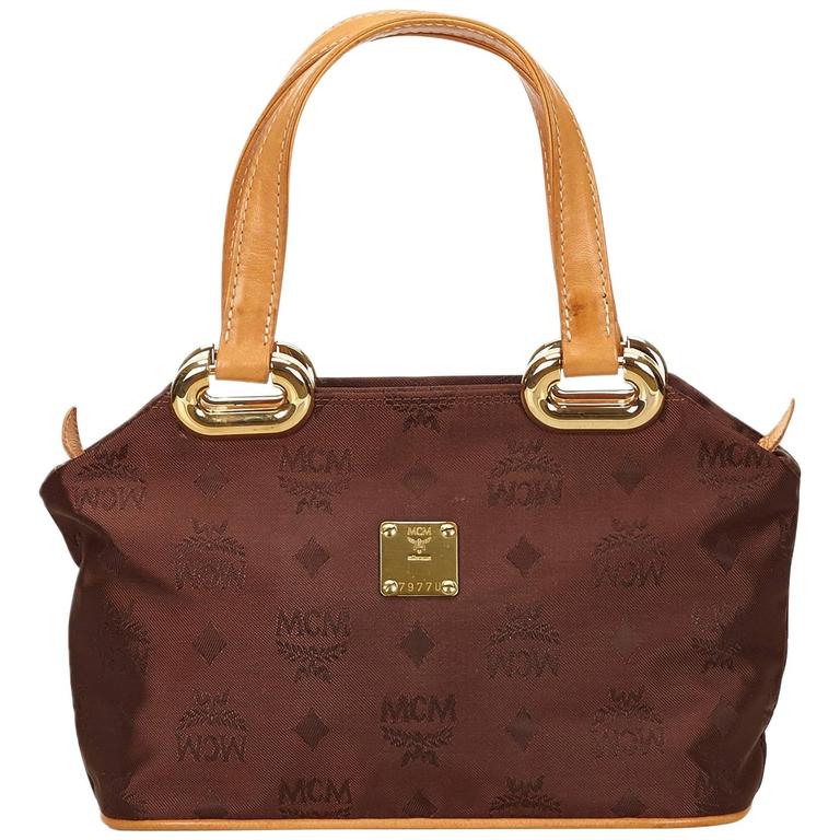 MCM Brown Nylon Handbag For Sale at 1stdibs
