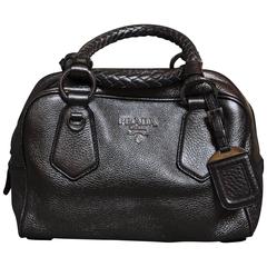 2006 Prada Piombo Vitello Daino W Bowler Bag