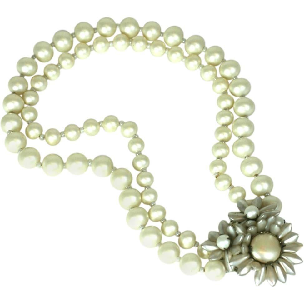Miriam Haskell Freshwater Pearl Necklace For Sale