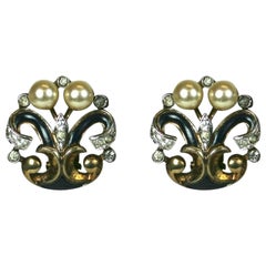 Retro Trifari Eugenie Series Earclips