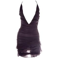Tom Ford Gucci 2003 Deep Plunging Black HalterDress Tom Ford Gucci 2003 Deep Plunging Black HalterDress