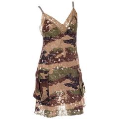 Vintage Junya Watanabe Comme Des Garcons Sheer Lace Camo Slip Dress