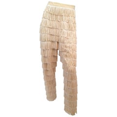 Vintage 60s Fringe Ivory Pants