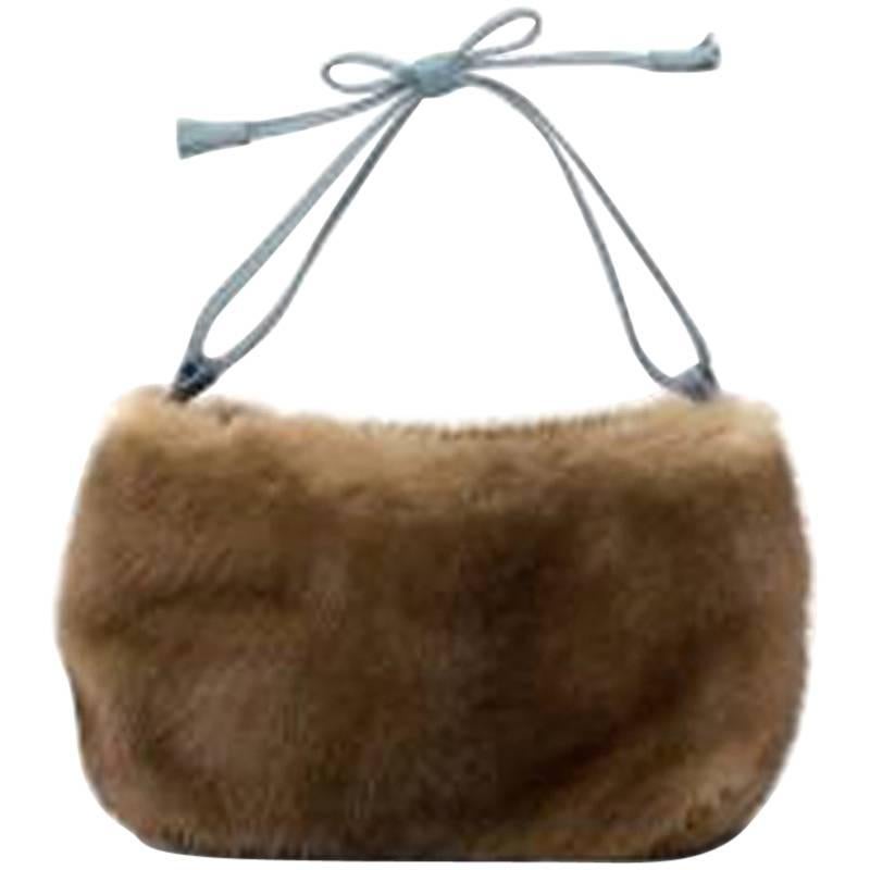 Anya Hindmarch Brown Mink Clutch Bag For Sale