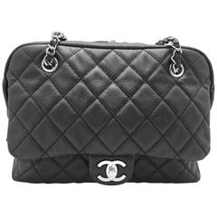 Chanel Black Quilting Caviar Leather Chain Shoulder Bag