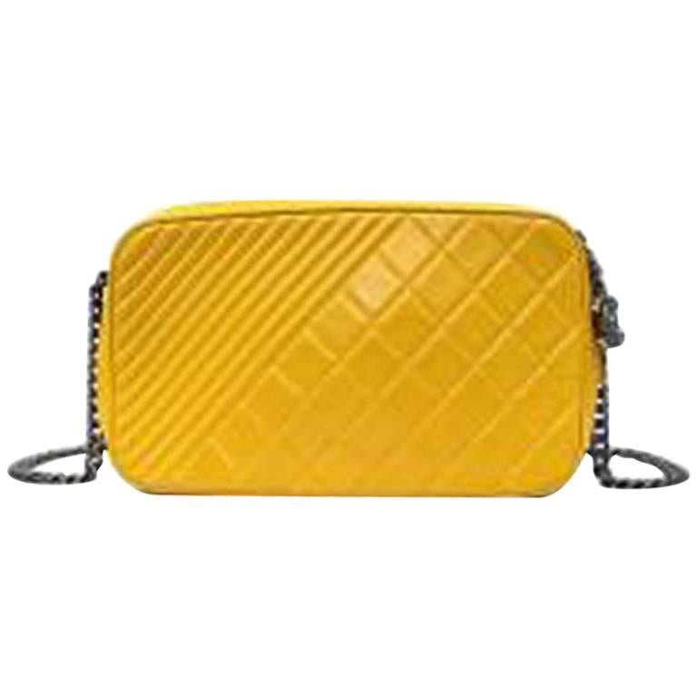 Chanel Yellow Camera Cross Body Bag For Sale