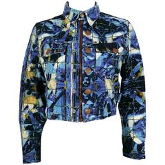 Jean Paul Gaultier Vintage Mosaic Print Cropped Jacket 10