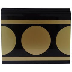 Retro Valentino Garavani black and gold tone bag