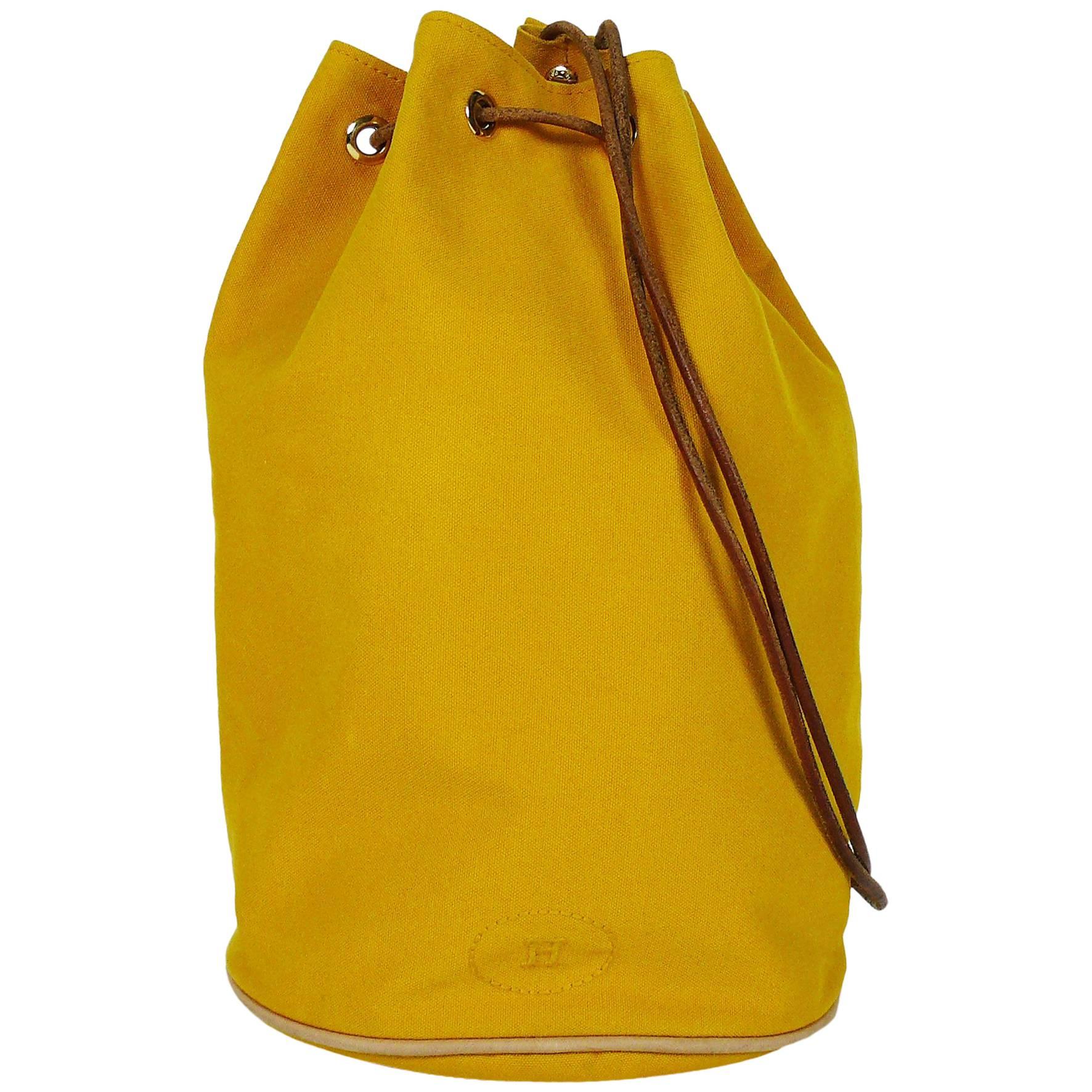Hermès Vintage Saffron Yellow Sac Polochon Bag