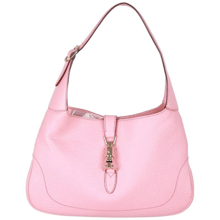 Gucci Pink Leather Hobo Jackie O Shoulder Bag