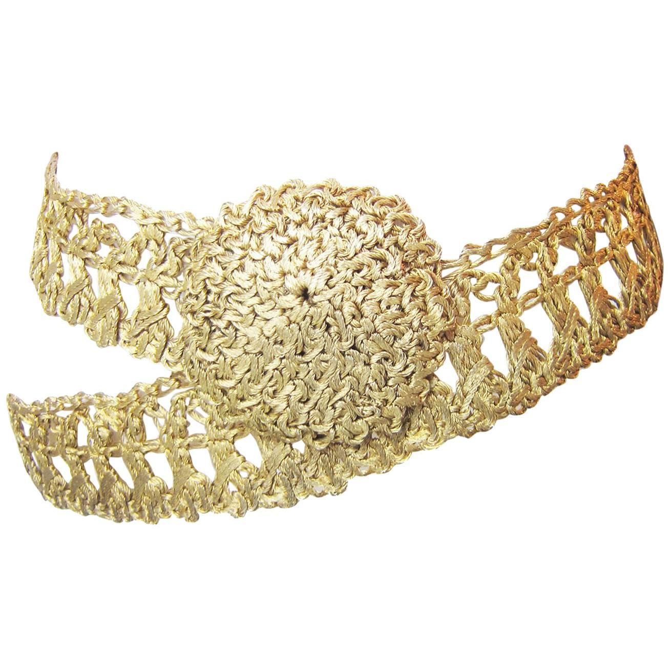Golden Wire Crochet Belt 1960s