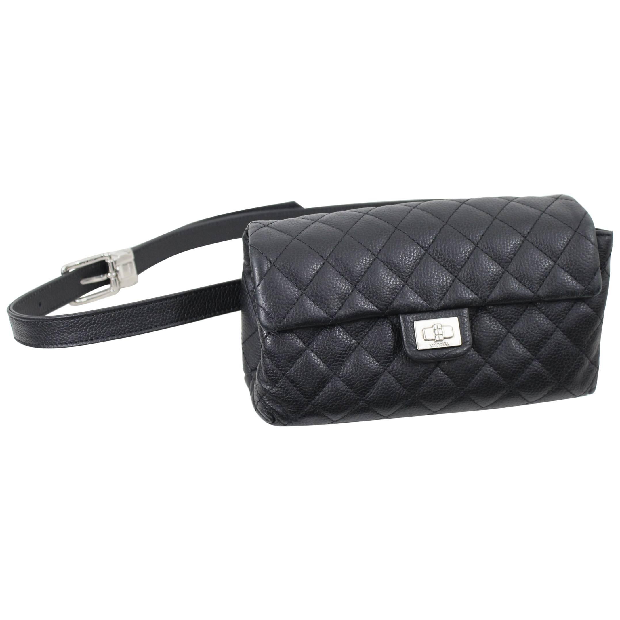 Chanel Uniform Grained Leather 2.55 Beltbag. Adjustable Belt