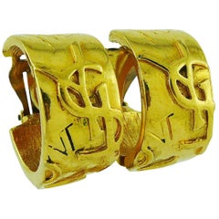 Yves Saint Laurent YSL Vintage Iconic Signature Creolen, YSL Vintage