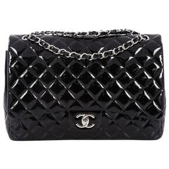 Chanel Classic Double Flap Bag Quilted Patent Maxi