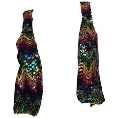 c1973 Biba Rare Rainbow Sequin Vest Top 8