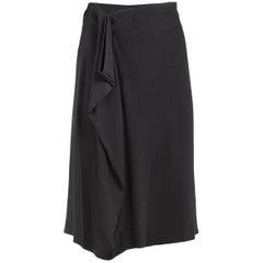 Maison Martin Margiela Black Draped Waist Mid Length Skirt