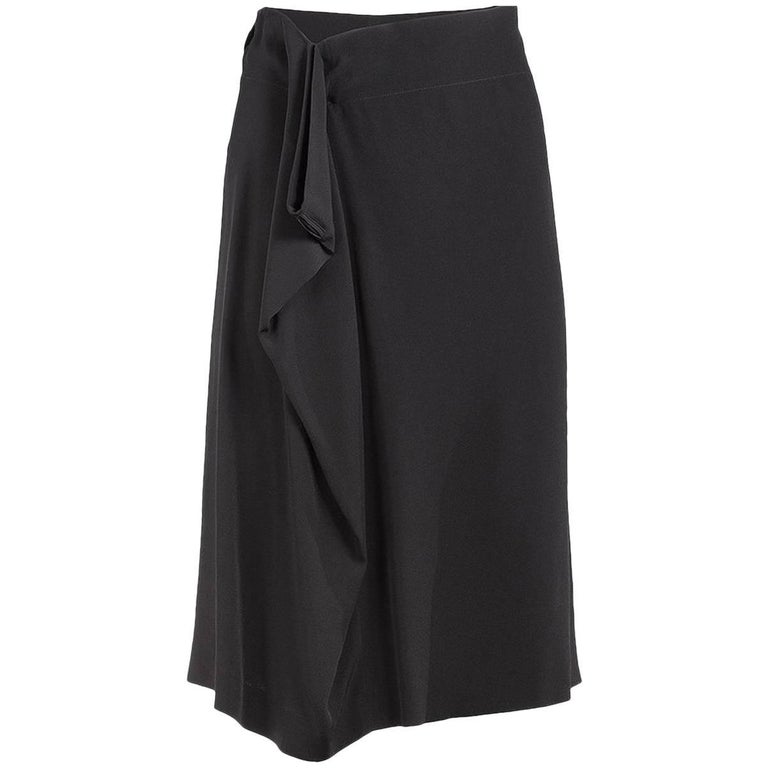 Maison Martin Margiela Black Draped Waist Mid Length Skirt For Sale at ...