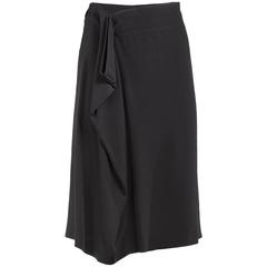 Maison Martin Margiela Black Draped Waist Mid Length Skirt 1