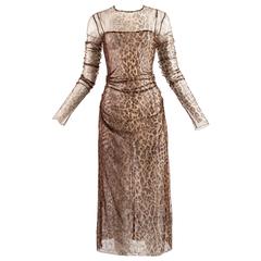Dolce & Gabbana Spring-Summer 1997 leopard print mesh evening dress 2