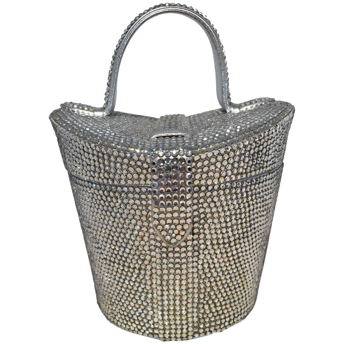 Judith Leiber Vintage Swarovski Crystal Basket Evening Bag