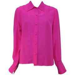 Vintage Patrick Kelly Pink Silk Shirt, 1980s 