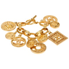 1990s Chanel Coco Gold Charm Bracelet