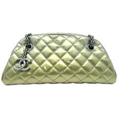 Chanel Copper Quilting Patent Leather Silver Metal Shoulder Bag