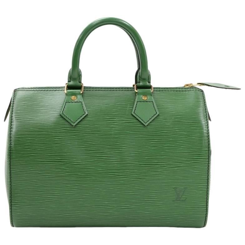 Louis Vuitton Speedy 25 Green Epi Leather City Hand Bag