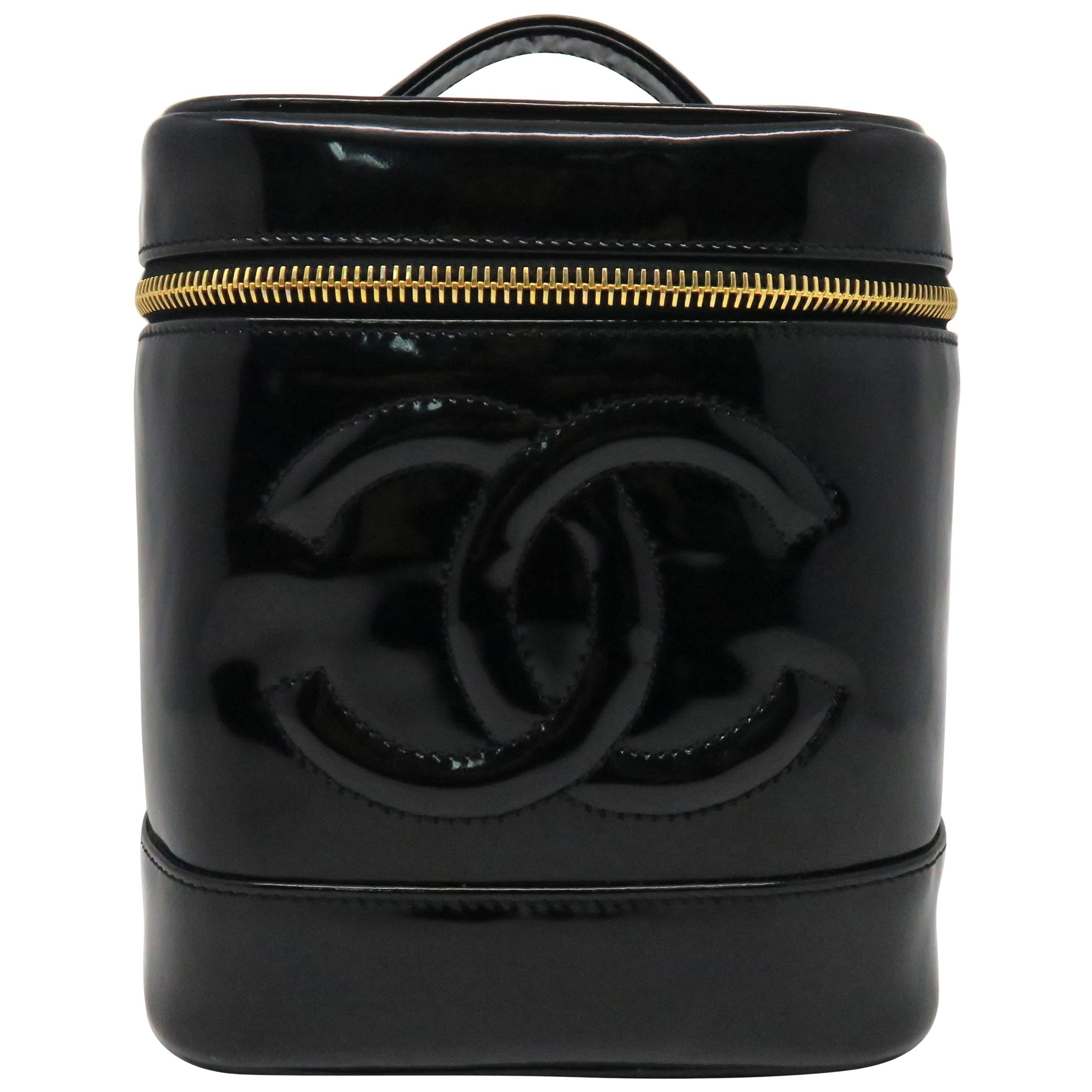 Chanel Patent Leather Handbag Black For Sale