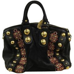 Gucci Babouska Boston Bag Embellished Suede Large