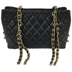 chanel vintage cc tote Chanel Vintage CC Charm Tote Quilted Lambskin Medium