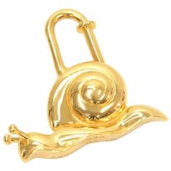 Hermes Annee De La Main Gold Tone Snail Cadena Lock Charm - 1995 Limited 
