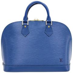 Louis Vuitton Alma Blue Epi Leather Hand Bag