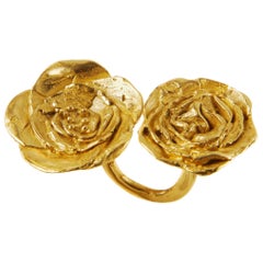Giulia Barela 24 karat Cameliae Ring, gold plated bronze