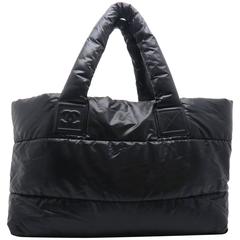 Chanel Coco Cocoon Charcoal Black Nylon Tote Bag