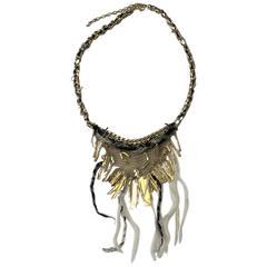 Chanel Belt in Gold Metal Mesh and Wool Pieces 4