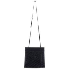 1980s FENDI Black Patent Leather Shoulder Bag
