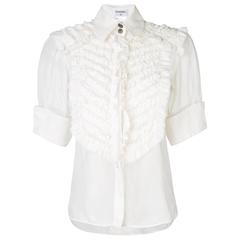 Chanel Ruffled Cotton-Silk Shirt 5