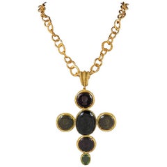 bronze chain and cross pendant by Patrizia Daliana