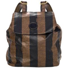 Fendi Vintage Black & Brown Stripe Mini Backpack Bag 2