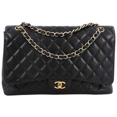 Chanel Classic Single Flap Bag Quilted Caviar Maxi