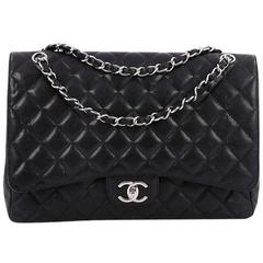 Chanel Classic Double Flap Bag Quilted Caviar Maxi