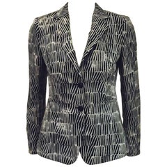 Modern Max Mara Fitted Jacket With Black, Grey and Beige Geometric Print 1