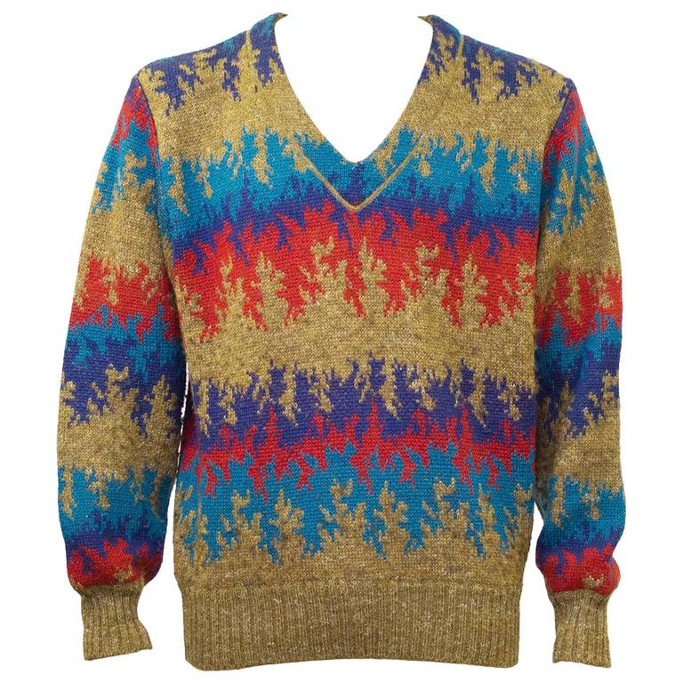 Classic Vintage 1970's Missoni Knit Sweater For Sale at 1stdibs